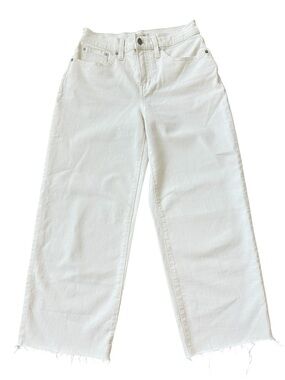 Madewell Petite Perfect Vintage Wide Leg Crop Jeans 26P Ivory Natural